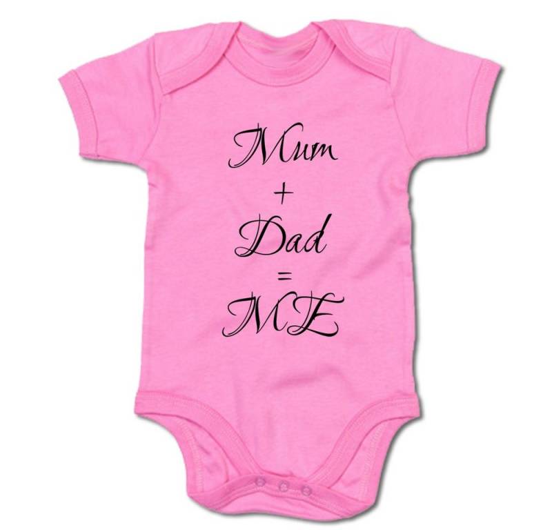 G-graphics Kurzarmbody Mum + Dad = ME Baby Body mit Spruch / Motiv / Aufdruck • zur Geburt / Babyparty von G-graphics