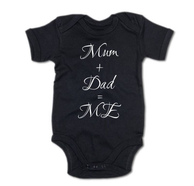G-graphics Kurzarmbody Mum + Dad = ME Baby Body mit Spruch / Motiv / Aufdruck • zur Geburt / Babyparty von G-graphics
