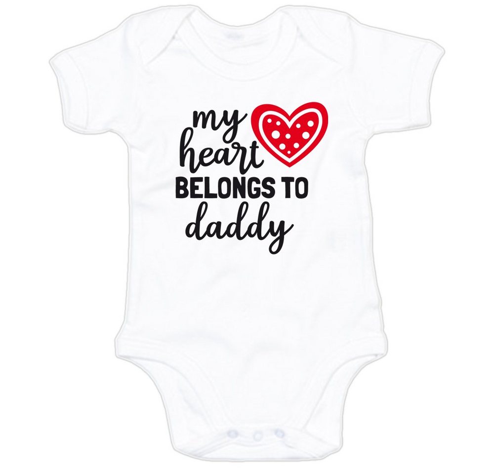 G-graphics Kurzarmbody Baby Body - My Heart belongs to Daddy mit Spruch / Sprüche • Babykleidung • Geschenk zum Vatertag / zur Geburt / Taufe / Babyshower / Babyparty • Strampler von G-graphics