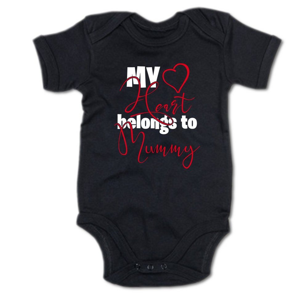 G-graphics Kurzarmbody My Heart belongs to Mummy Baby Body mit Spruch / Motiv / Aufdruck • zum Muttertag von G-graphics