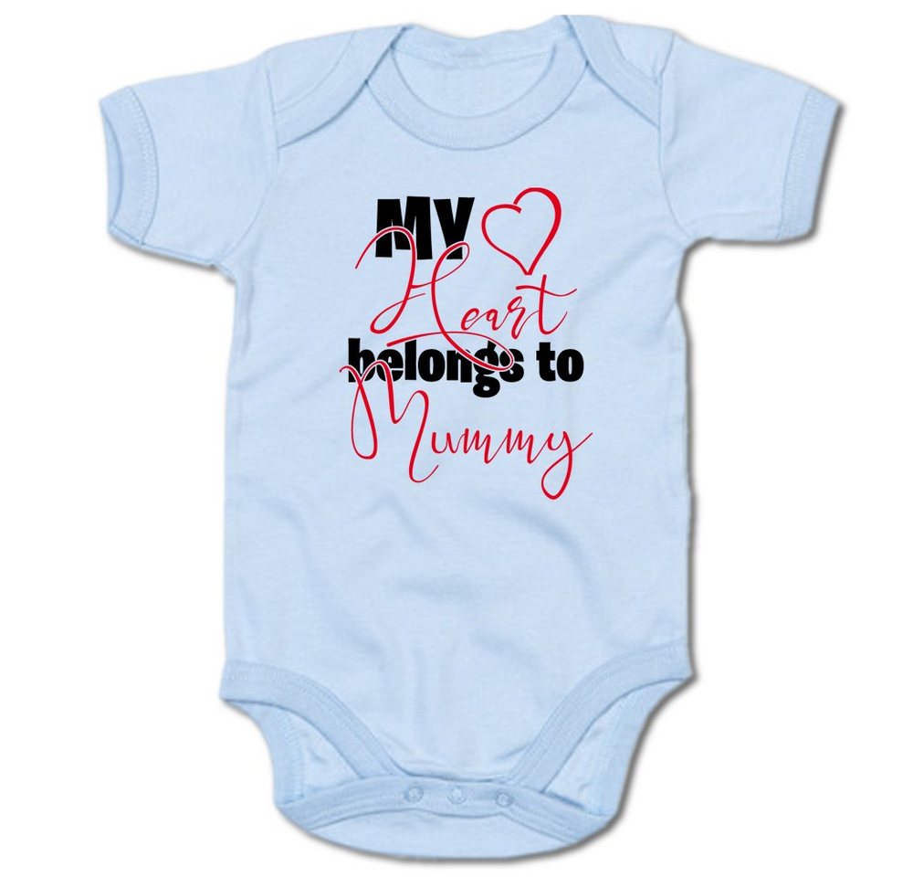 G-graphics Kurzarmbody My Heart belongs to Mummy Baby Body mit Spruch / Motiv / Aufdruck • zum Muttertag von G-graphics