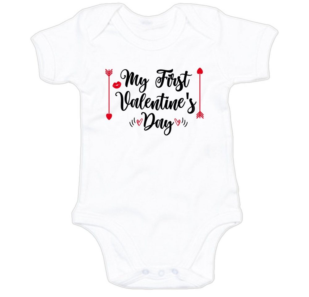 G-graphics Kurzarmbody Baby Body - My first Valentines Day mit Spruch / Sprüche • Babykleidung • Geschenk zum Valentinstag • Strampler von G-graphics