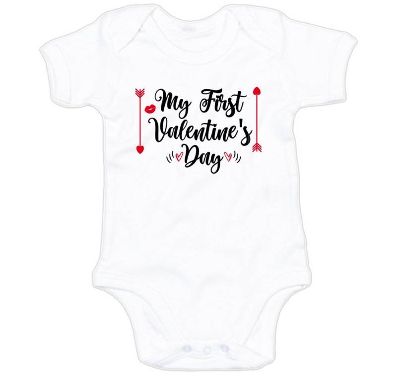 G-graphics Kurzarmbody My first Valentines Day Baby Body mit Spruch / Motiv / Aufdruck • zum Valentinstag von G-graphics