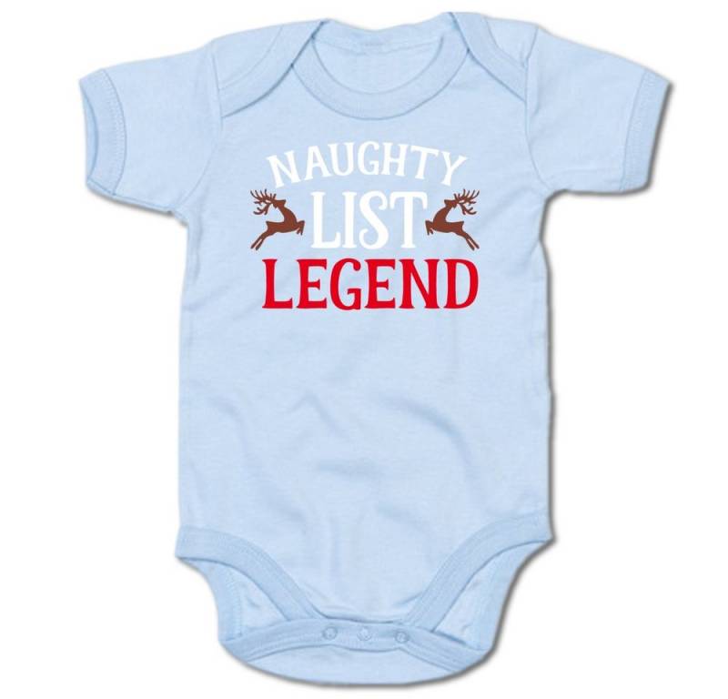 G-graphics Kurzarmbody Naughty List Legend Baby Body mit Spruch / Motiv / Aufdruck • mit Weihnachtsmotiv von G-graphics