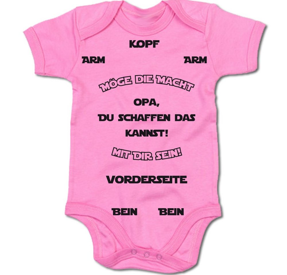 G-graphics Kurzarmbody Opa, Du schaffen das kannst! Möge die Macht mit Dir sein! Baby Body mit Spruch / Motiv / Aufdruck • für/von Oma & Opa von G-graphics