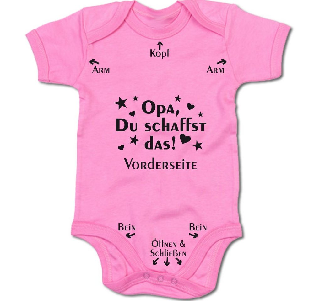 G-graphics Kurzarmbody Opa, Du schaffst das! Baby Body mit Spruch / Motiv / Aufdruck • für/von Oma & Opa von G-graphics