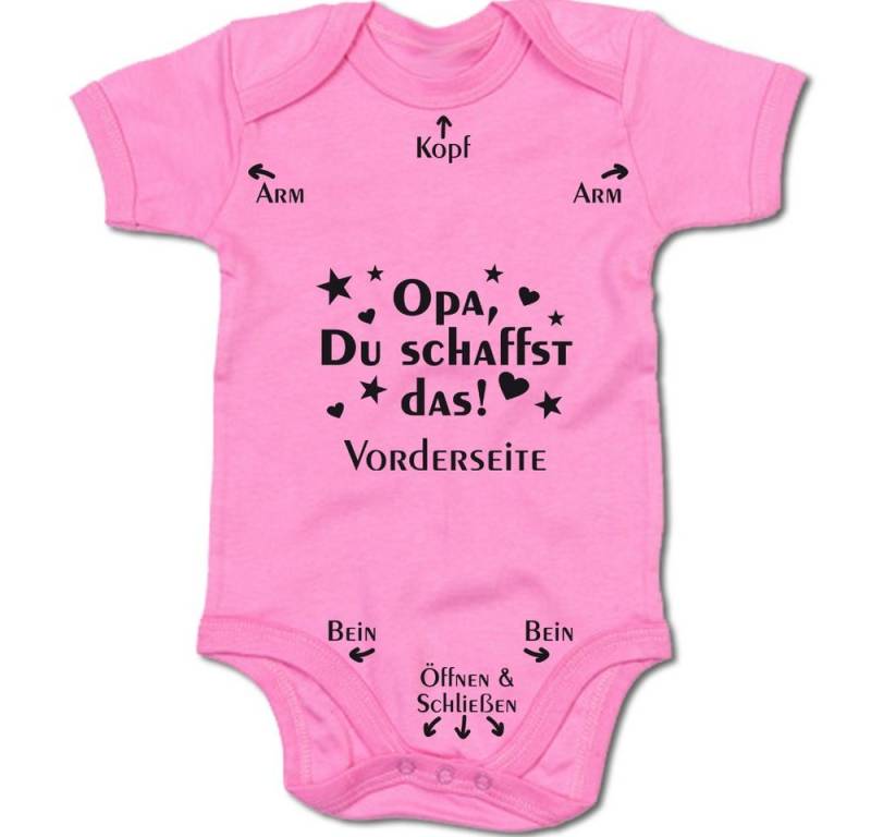 G-graphics Kurzarmbody Opa, Du schaffst das! Baby Body mit Spruch / Motiv / Aufdruck • für/von Oma & Opa von G-graphics