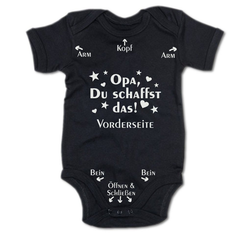 G-graphics Kurzarmbody Opa, Du schaffst das! Baby Body mit Spruch / Motiv / Aufdruck • für/von Oma & Opa von G-graphics