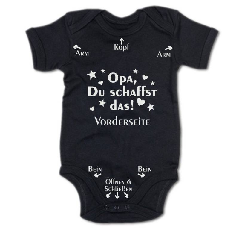 G-graphics Kurzarmbody Opa, Du schaffst das! Baby Body mit Spruch / Motiv / Aufdruck • für/von Oma & Opa von G-graphics