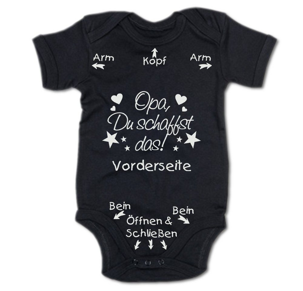 G-graphics Kurzarmbody Opa, Du schaffst das! Baby Body mit Spruch / Motiv / Aufdruck • für/von Oma & Opa von G-graphics