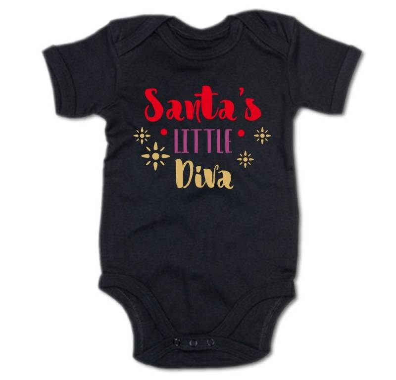 G-graphics Kurzarmbody Santa´s little Diva Baby Body mit Spruch / Motiv / Aufdruck • mit Weihnachtsmotiv von G-graphics