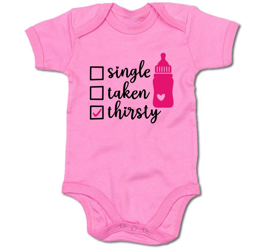 G-graphics Kurzarmbody Single – taken – thirsty Baby Body mit Spruch / Motiv / Aufdruck von G-graphics