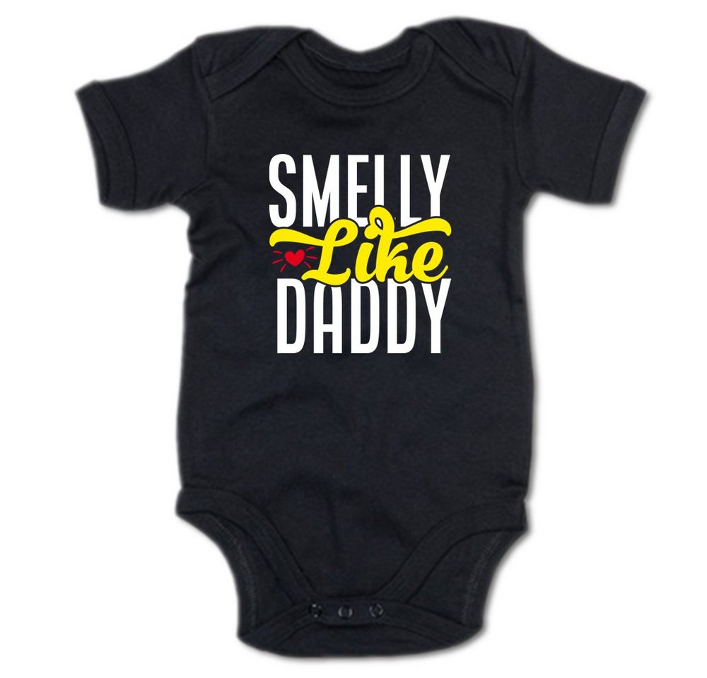 G-graphics Kurzarmbody Smelly like Daddy Baby Body mit Spruch / Motiv / Aufdruck • zur Geburt / Babyparty von G-graphics