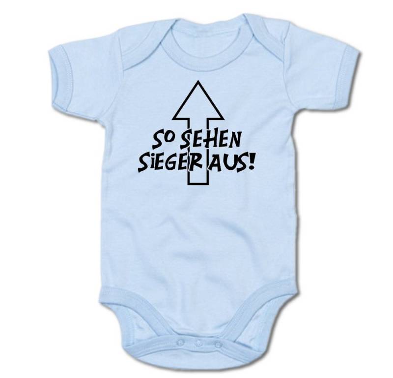 G-graphics Kurzarmbody So sehen Sieger aus Baby Body mit Spruch / Motiv / Aufdruck • zur Geburt / Babyparty von G-graphics