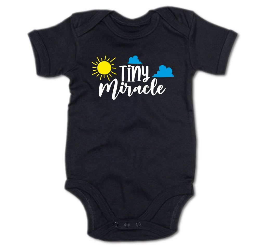 G-graphics Kurzarmbody Tiny Miracle Baby Body mit Spruch / Motiv / Aufdruck • zur Geburt / Babyparty von G-graphics