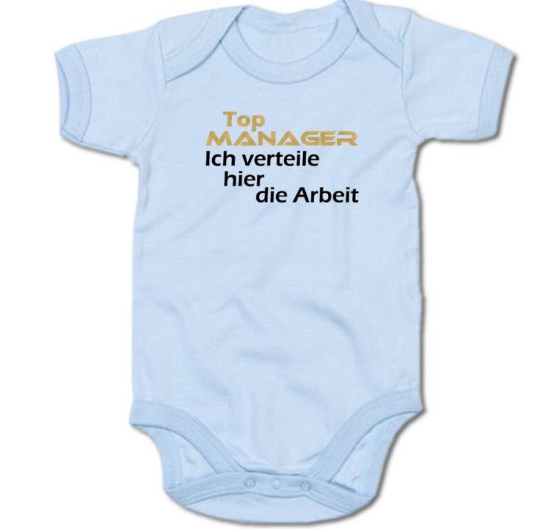 G-graphics Kurzarmbody Top Manager - ich verteile hier die Arbeit Baby Body mit Spruch / Motiv / Aufdruck von G-graphics