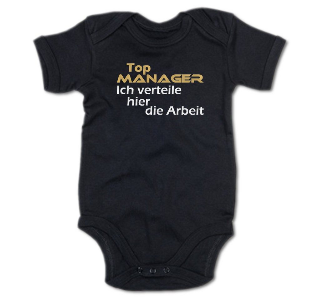 G-graphics Kurzarmbody Top Manager - ich verteile hier die Arbeit Baby Body mit Spruch / Motiv / Aufdruck von G-graphics