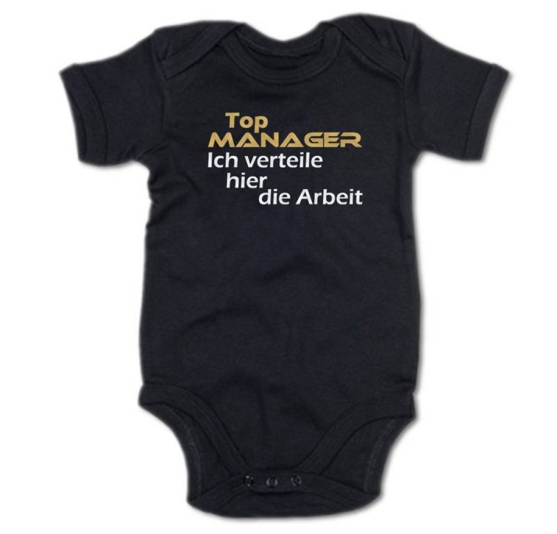 G-graphics Kurzarmbody Top Manager - ich verteile hier die Arbeit Baby Body mit Spruch / Motiv / Aufdruck von G-graphics