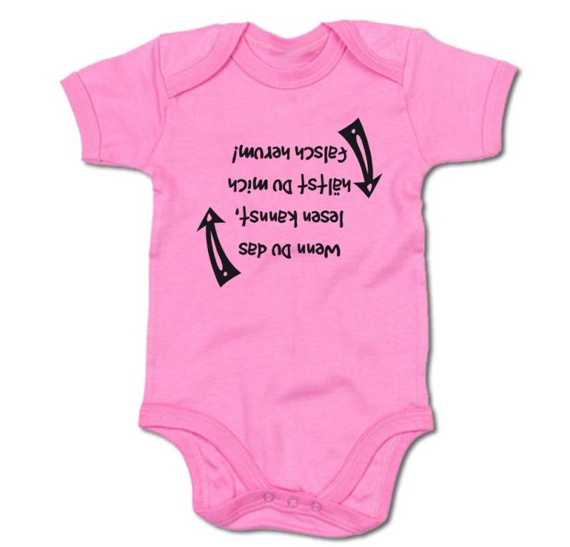 G-graphics Kurzarmbody Wenn Du das lesen kannst, hältst du mich falsch herum! Baby Body mit Spruch / Motiv / Aufdruck • als Geschenk von G-graphics