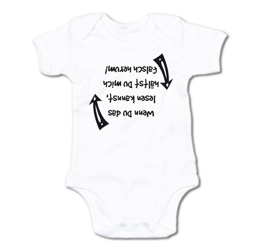 G-graphics Kurzarmbody Baby Body - Wenn Du das lesen kannst, hältst du mich falsch herum! mit Spruch / Sprüche • Babykleidung • Geschenk zur Geburt / Taufe / Babyshower / Babyparty • Strampler von G-graphics