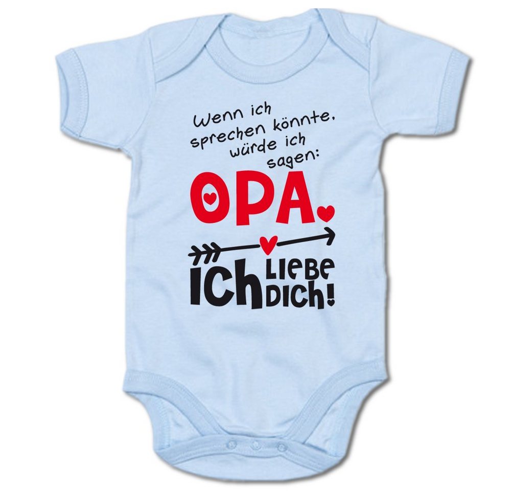 G-graphics Kurzarmbody Wenn ich sprechen könnte, würde ich sagen: Opa, ich liebe Dich! Baby Body mit Spruch / Motiv / Aufdruck • für/von Oma & Opa von G-graphics