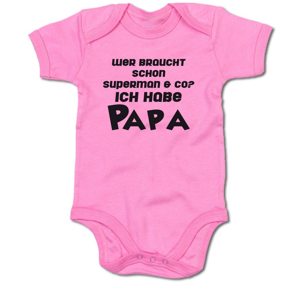 G-graphics Kurzarmbody Wer braucht schon Superman & co? Ich habe Papa Baby Body mit Spruch / Motiv / Aufdruck • zum Vatertag von G-graphics