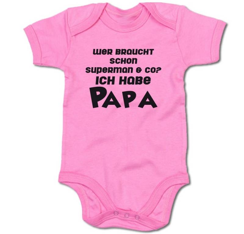G-graphics Kurzarmbody Wer braucht schon Superman & co? Ich habe Papa Baby Body mit Spruch / Motiv / Aufdruck • zum Vatertag von G-graphics
