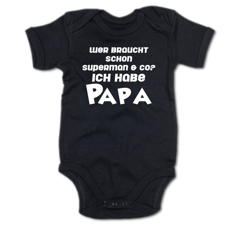 G-graphics Kurzarmbody Baby Body - Wer braucht schon Superman & co? Ich habe Papa mit Spruch/Sprüche • Geschenk zur Geburt/Babyparty von G-graphics