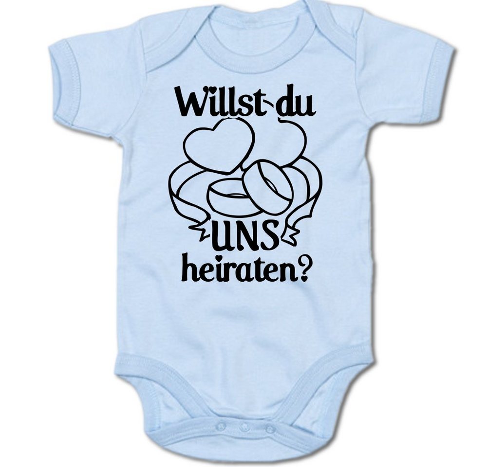 G-graphics Kurzarmbody Willst Du uns heiraten? Baby Body mit Spruch / Motiv / Aufdruck • als Heiratsantrag von G-graphics