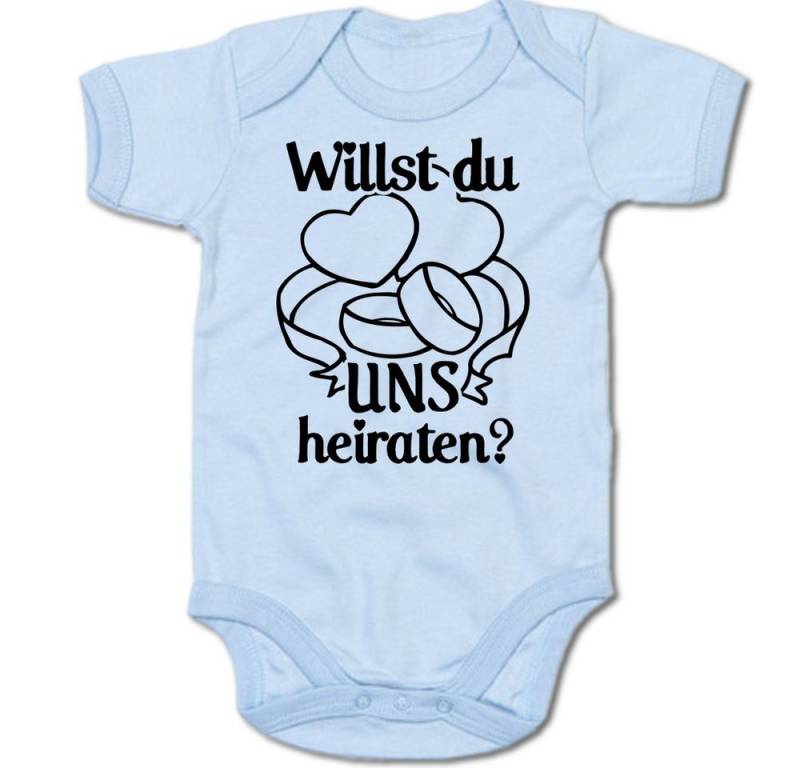 G-graphics Kurzarmbody Willst Du uns heiraten? Baby Body mit Spruch / Motiv / Aufdruck • als Heiratsantrag von G-graphics