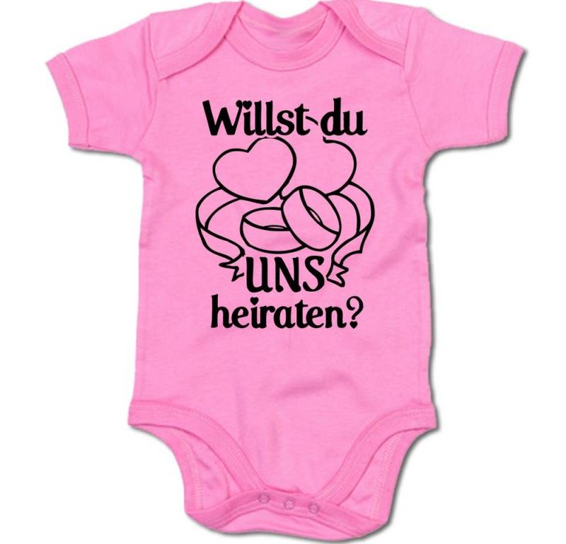 G-graphics Kurzarmbody Willst Du uns heiraten? Baby Body mit Spruch / Motiv / Aufdruck • als Heiratsantrag von G-graphics