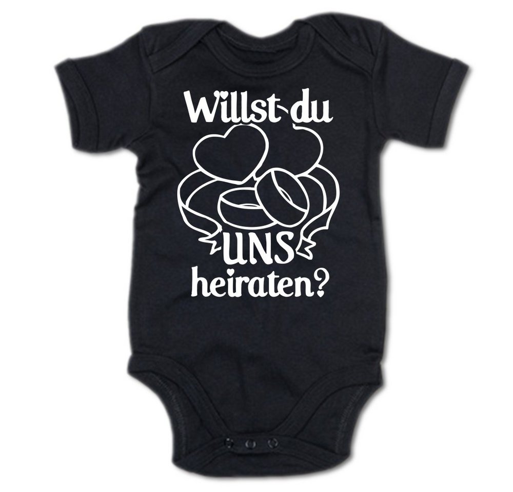G-graphics Kurzarmbody Willst Du uns heiraten? Baby Body mit Spruch / Motiv / Aufdruck • als Heiratsantrag von G-graphics