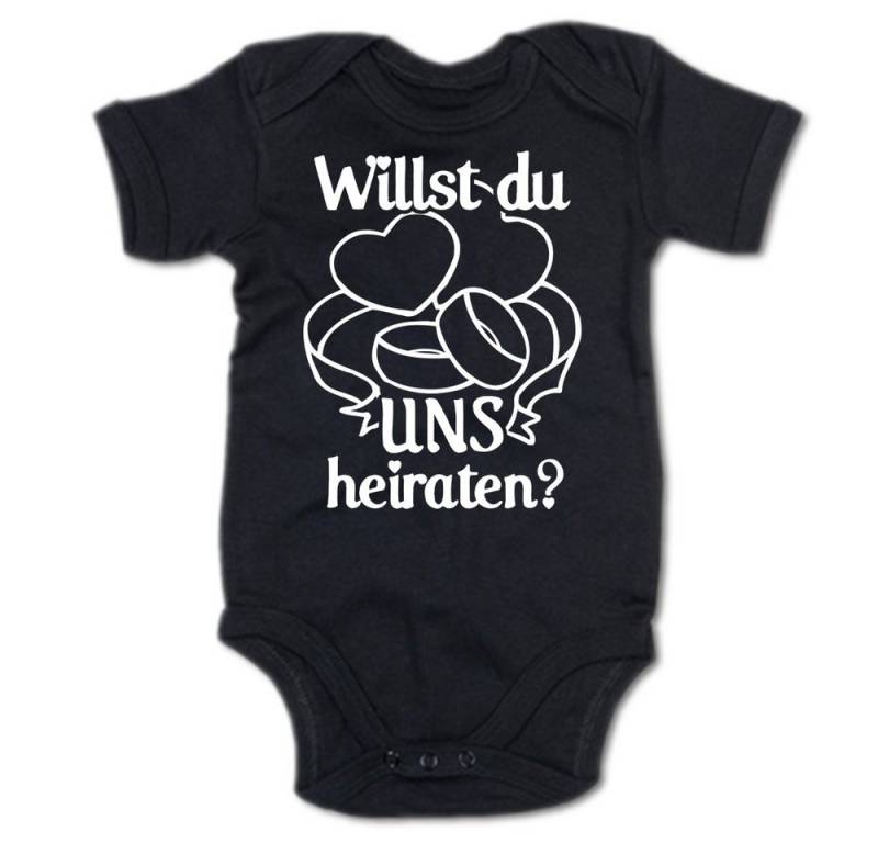 G-graphics Kurzarmbody Willst Du uns heiraten? Baby Body mit Spruch / Motiv / Aufdruck • als Heiratsantrag von G-graphics