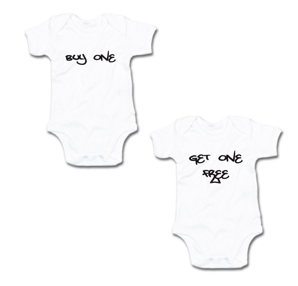 G-graphics Kurzarmbody Buy one & Get one free (Zwillingsset / Twinset, 2-tlg., Baby-Body-Set) für Zwillinge / Twins mit Sprüchen von G-graphics