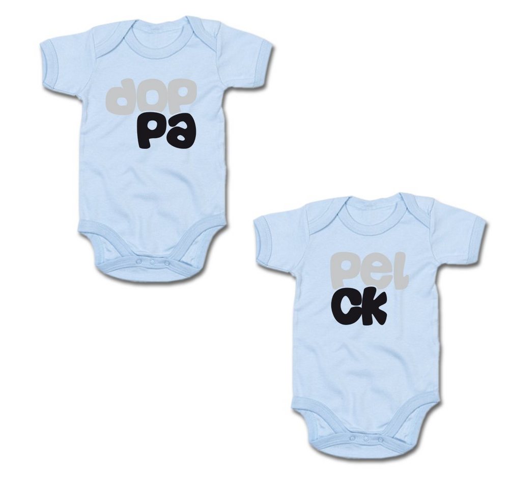 G-graphics Kurzarmbody Doppel Pack (Dop Pa & pel ck) (Zwillingsset / Twinset, 2-tlg., Baby-Body-Set) für Zwillinge / Twins mit Sprüchen von G-graphics