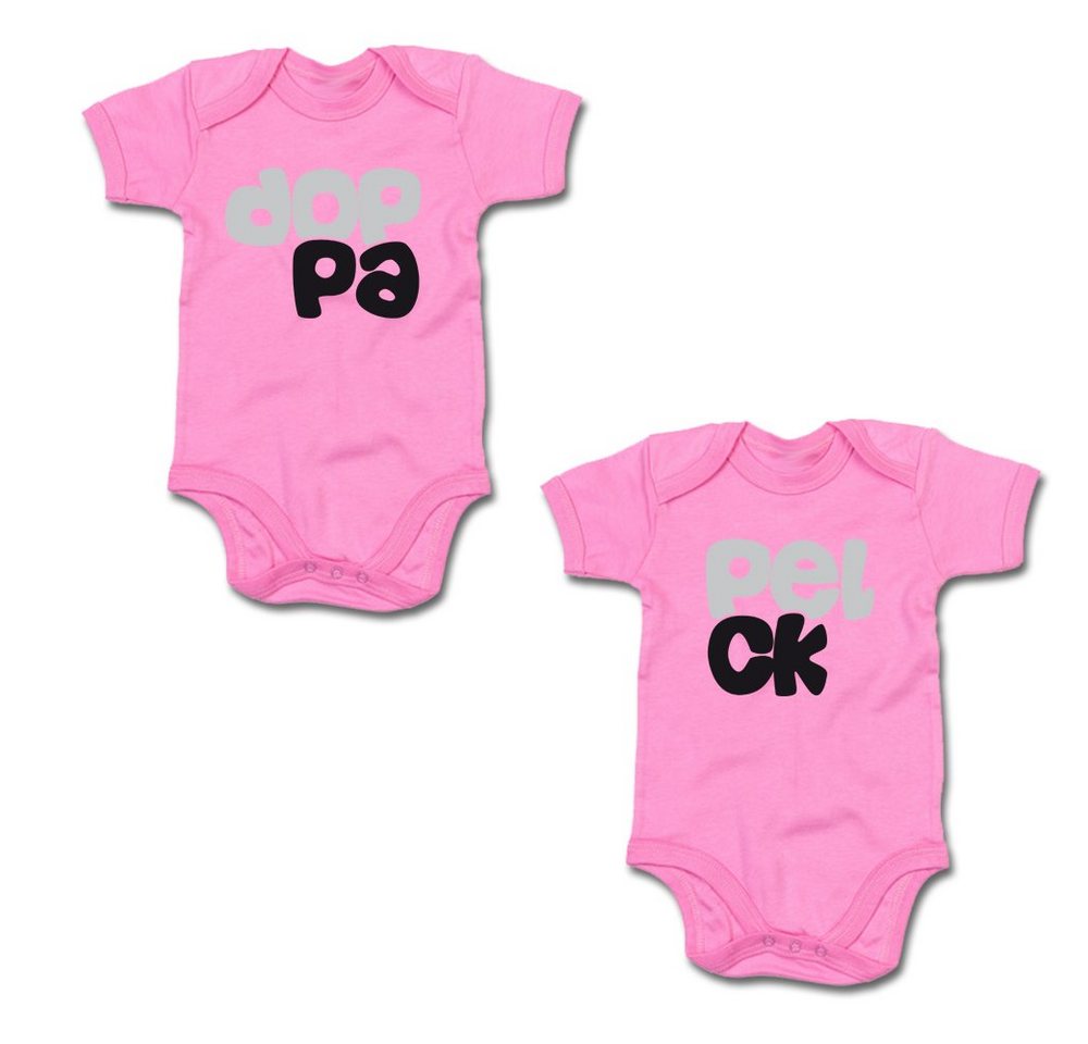 G-graphics Kurzarmbody Doppel Pack (Dop Pa & pel ck) (Zwillingsset / Twinset, 2-tlg., Baby-Body-Set) für Zwillinge / Twins mit Sprüchen von G-graphics