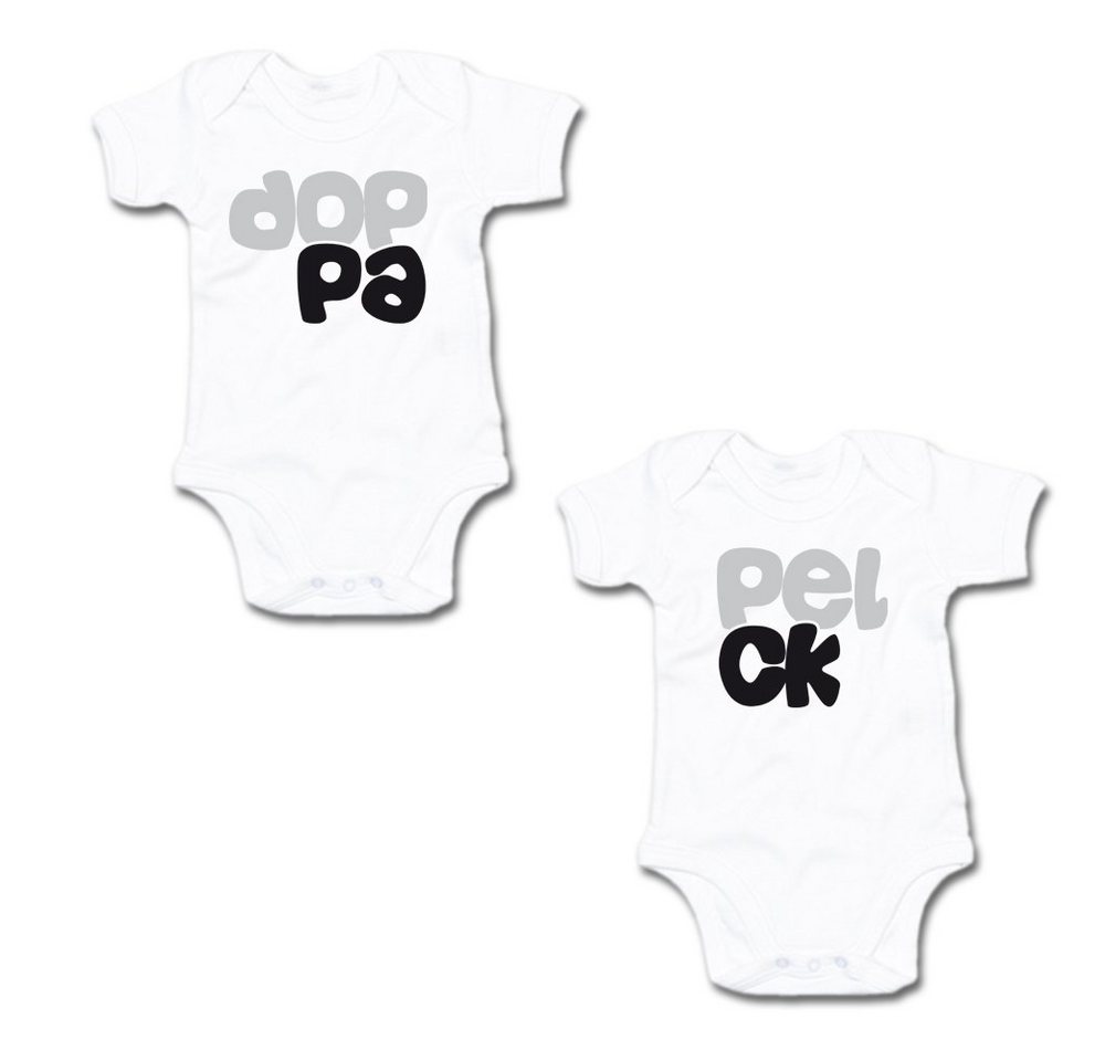 G-graphics Kurzarmbody Doppel Pack (Dop Pa & pel ck) (Zwillingsset / Twinset, 2-tlg., Baby-Body-Set) für Zwillinge / Twins mit Sprüchen von G-graphics