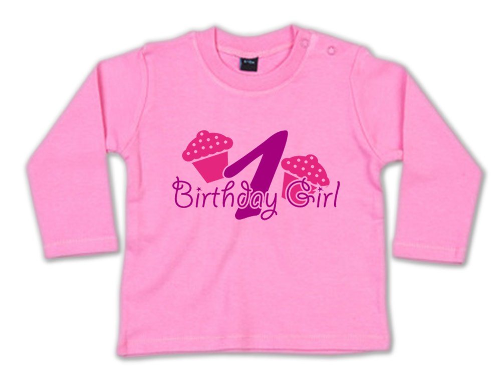 G-graphics Longsleeve 1 – Birthday Girl Baby Sweater, Baby Longsleeve T, mit Spruch / Sprüche, mit Print / Aufdruck, Geschenk zum 1. Geburtstag von G-graphics