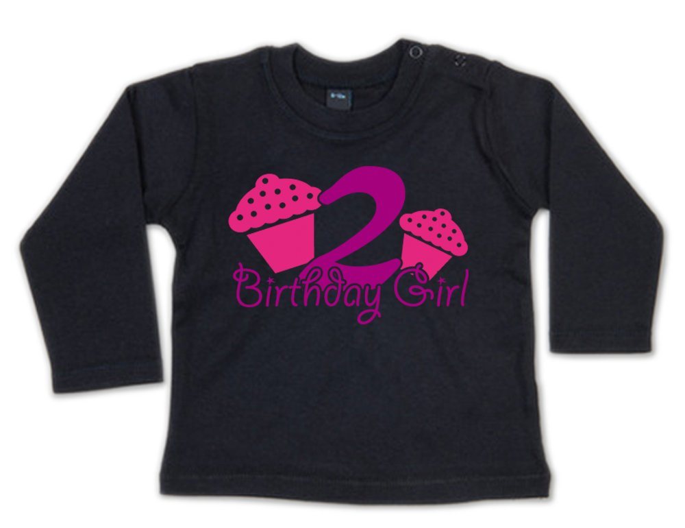 G-graphics Longsleeve 2 – Birthday Girl Baby Sweater, Baby Longsleeve T, mit Spruch / Sprüche, mit Print / Aufdruck, Geschenk zum 2. Geburtstag von G-graphics