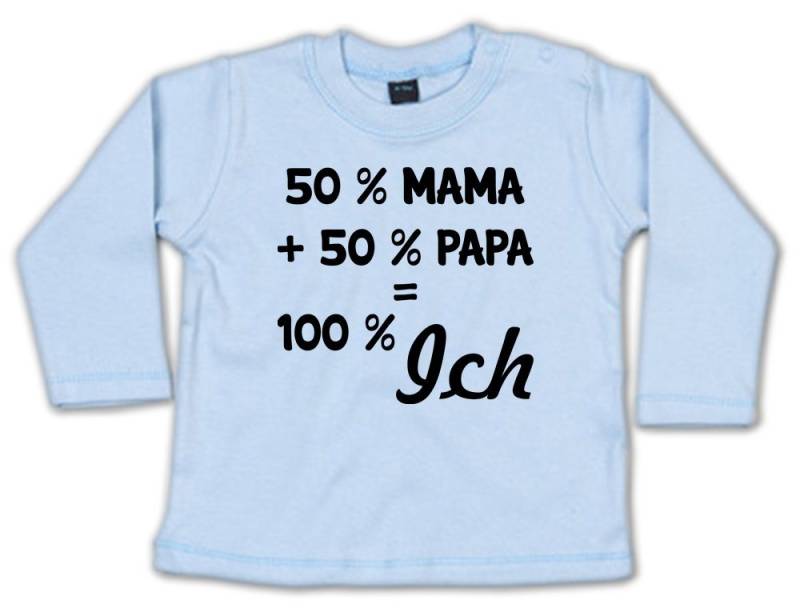 G-graphics Longsleeve 50 % Mama + 50 % Papa = 100 % Ich Baby Sweater / Longsleeve T als Geschenk zur Geburt / Babyparty von G-graphics