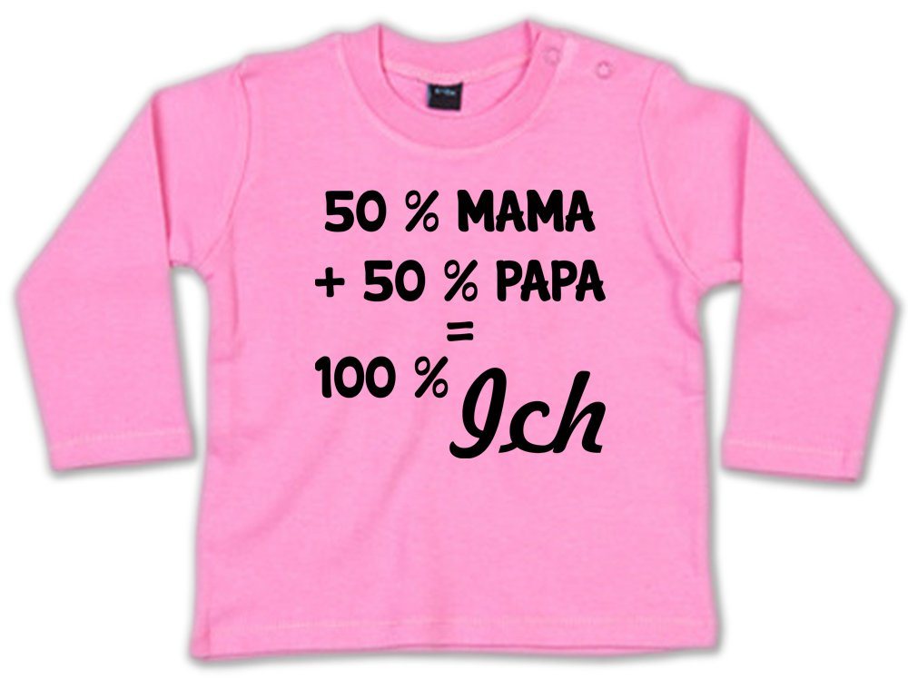 G-graphics Longsleeve 50 % Mama + 50 % Papa = 100 % Ich Baby Sweater, Baby Longsleeve T, mit Spruch / Sprüche, mit Print / Aufdruck, Geschenk zu jedem Anlass von G-graphics
