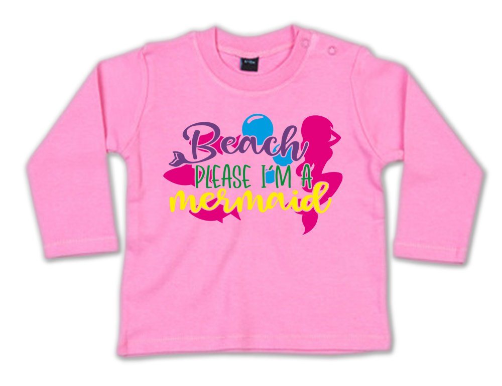 G-graphics Longsleeve Beach please I´m a mermaid Baby Sweater, Baby Longsleeve T, mit Spruch / Sprüche, mit Print / Aufdruck, Geschenk zu jedem Anlass von G-graphics