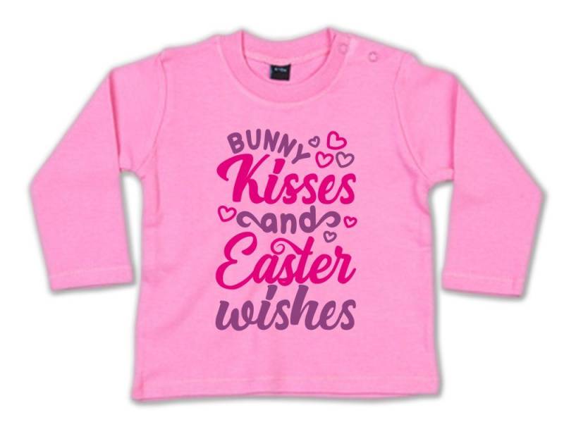 G-graphics Longsleeve Bunny Kisses and easter wishes Baby Sweater / Longsleeve T mit Spruch zu Ostern von G-graphics
