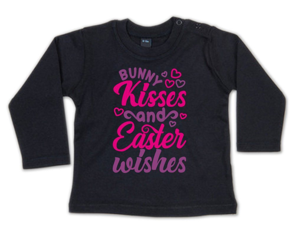 G-graphics Longsleeve Bunny Kisses and easter wishes Baby Sweater / Longsleeve T mit Spruch zu Ostern von G-graphics