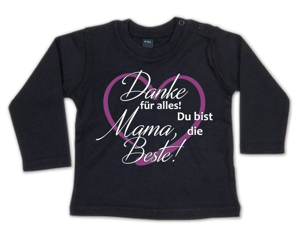 G-graphics Longsleeve Danke für alles! Mama, Du bist die Beste! Baby Sweater, Baby Longsleeve T, mit Spruch / Sprüche, mit Print / Aufdruck, Geschenk zu jedem Anlass, Geschenk zum Muttertag von G-graphics