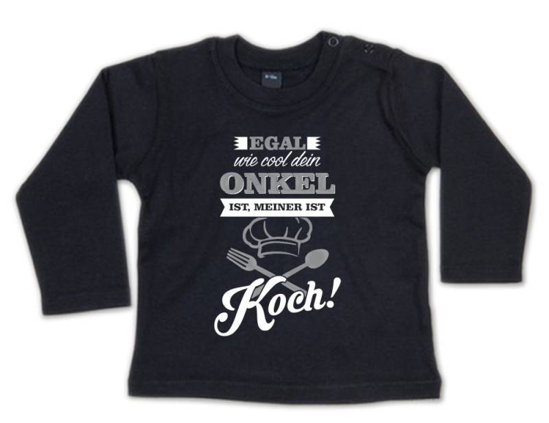 G-graphics Longsleeve Egal wie cool Dein Onkel ist, meiner ist Koch! Baby Sweater / Longsleeve T mit Spruch für/von Tante & Onkel von G-graphics