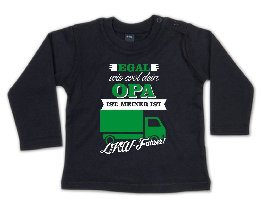 G-graphics Longsleeve Egal wie cool Dein Opa ist, meiner ist LKW-Fahrer! Baby Sweater, Baby Longsleeve T, mit Spruch / Sprüche, mit Print / Aufdruck, Geschenk zu jedem Anlass von G-graphics