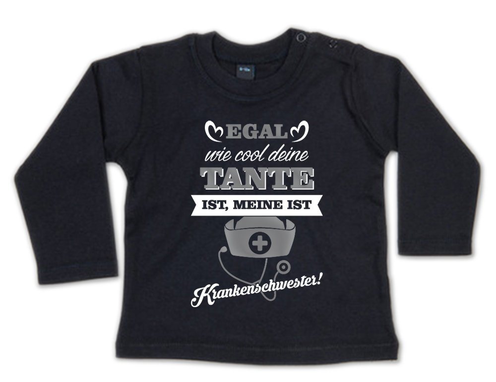 G-graphics Longsleeve Egal wie cool Deine Tante ist, meine ist Krankenschwester! Baby Sweater, Baby Longsleeve T, mit Spruch / Sprüche, mit Print / Aufdruck, Geschenk zu jedem Anlass von G-graphics