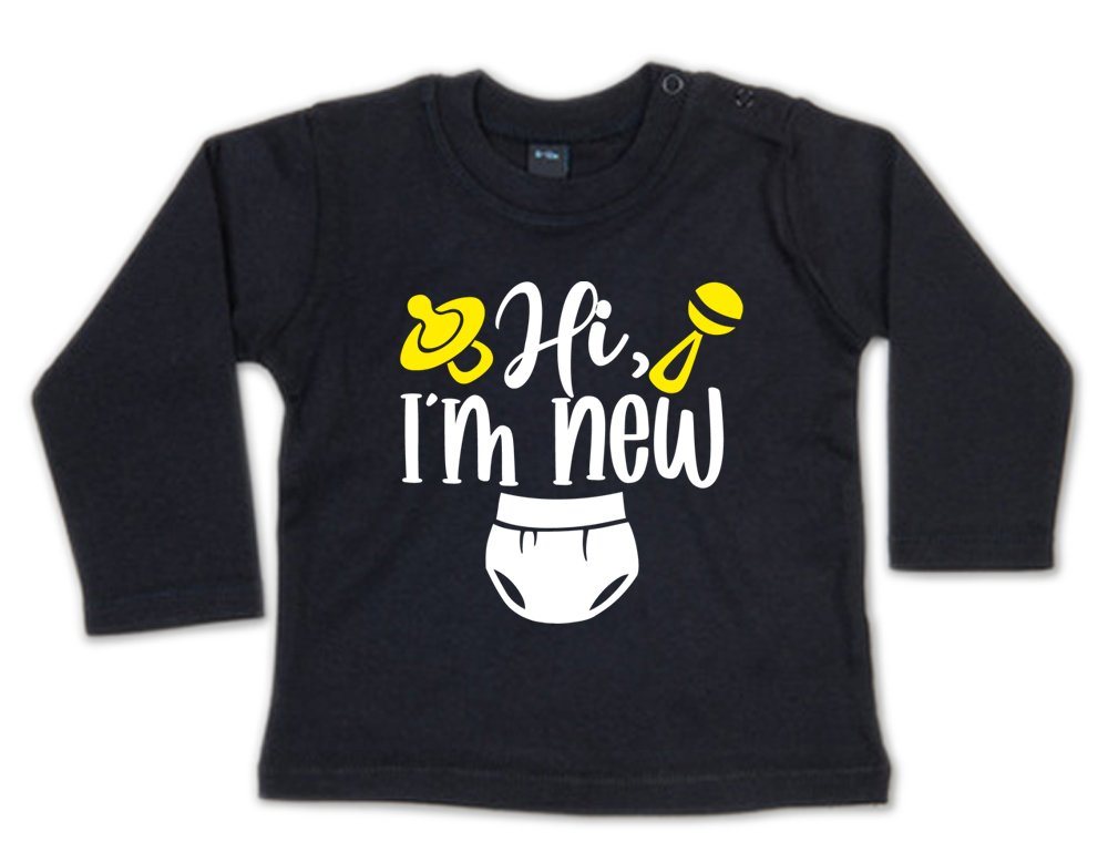 G-graphics Longsleeve Hi, I´m new Baby Sweater, Baby Longsleeve T, mit Spruch / Sprüche, mit Print / Aufdruck, Geschenk zur Geburt / Babyparty von G-graphics