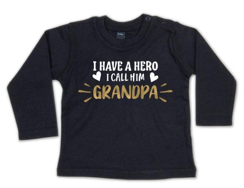 G-graphics Longsleeve I have a hero, I call him Grandpa Baby Sweater / Longsleeve T mit Spruch für/von Oma & Opa von G-graphics
